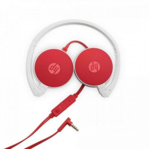 Fone de Ouvido + Microfone Headset Supra-auricular HP Casque H2800 Branco e Vermelho