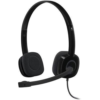 Fone de Ouvido com Microfone Headset Supra-auricular Logitech H151 Preto