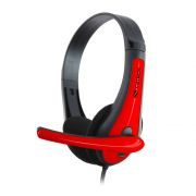 Fone de Ouvido com Microfone Headset Gamer Supra-auricular C3Tech PH-30BK Preto e Vermelho