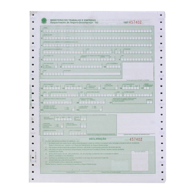 Formulário Contínuo 080 colunas Guia Seguro Desemprego 50 fls