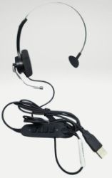 Headset para Telefone Monoauricular Intelbras THS 40UC Conector USB Fone e Microfone Preto