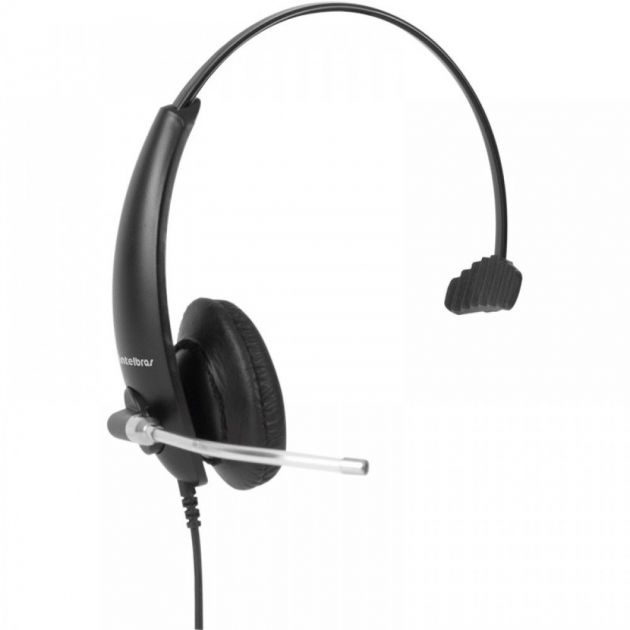 Headset para Telefone Monoauricular Intelbras THS 50 Conector QD Fone e Microfone Preto