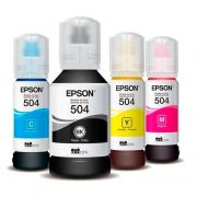 Kit Refil Epson T504 - 4 Cores - Preto , Ciano, Amarelo e Magenta