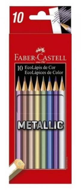 Lápis de Cor Faber Castell Metallic com 10 Cores