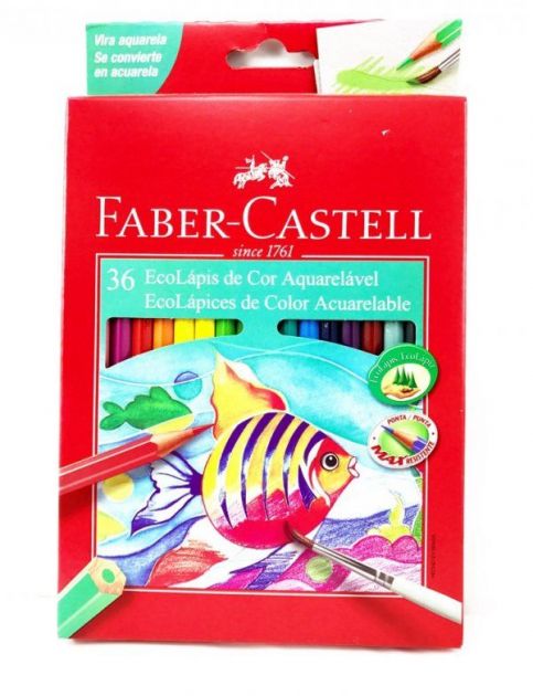 Lápis de Cor Faber-Castell Aquarelável com 36 Cores