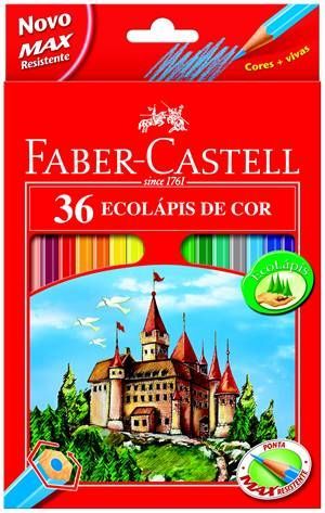 Lápis de Cor Faber-Castell Sextavado com 36 Cores