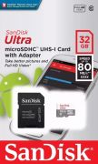 Cartão de Memória Micro SD Ultra Class 10 32gb Full Hd 80 MB/s com Adaptador Sandisk
