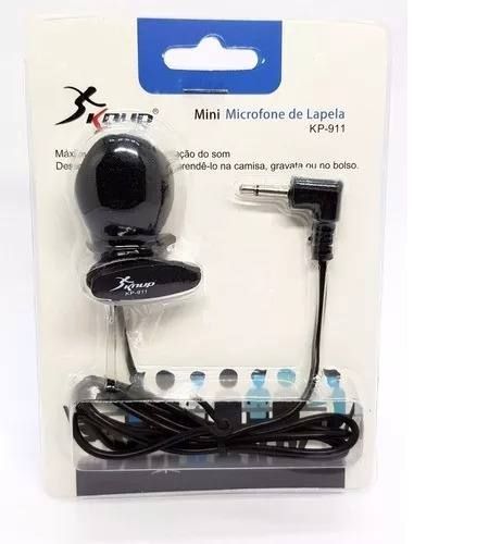 Microfone de Lapela Knup Mini KP-911 Preto