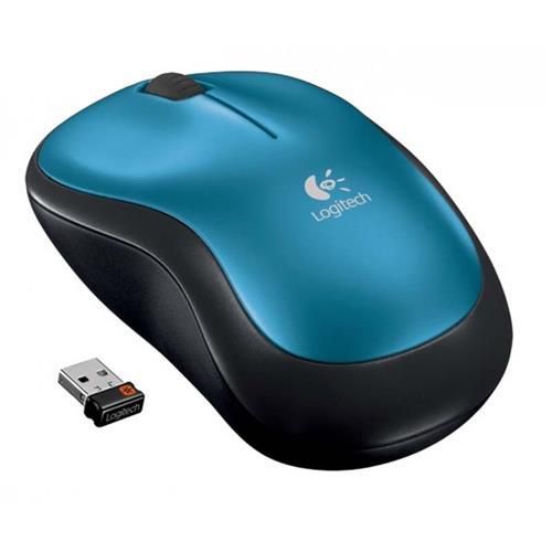 Mouse sem Fio Logitech M185 com Receptor Nano USB Preto e Azul