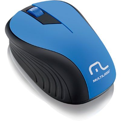 Mouse sem Fio Multilaser MO215 c Receptor Nano USB Azul e Preto