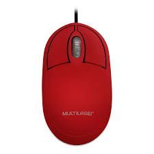Mouse com Fio Multilaser MO303 USB Óptico 1200DPI Classic Box Vermelho