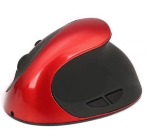 Mouse sem Fio Vertical Durawell DW-882 Ergonômico Preto e Vermelho