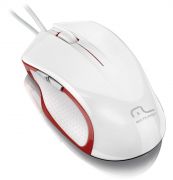 Mouse com Fio X-Gamer laser 6 botões MO202 USB Branco e Vermelho 2400 dpi Multilaser