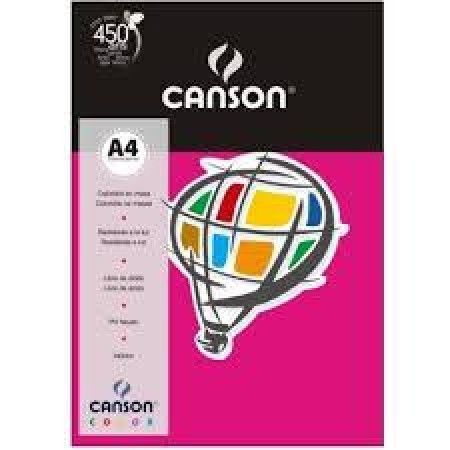 Papel Color Canson A4 120g 15 Folhas Rosa Escuro Ref 66661222