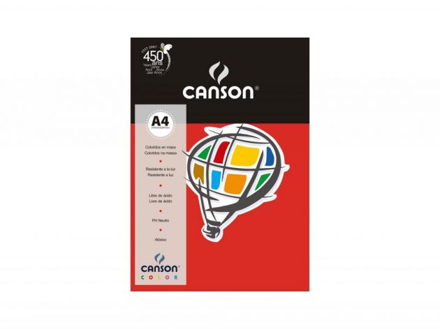Papel Color Canson A4 180g 10 Folhas Vermelho Claro Ref 66661193