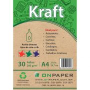 Papel Kraft A4 200g com 30 folhas Onpaper