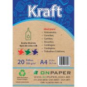 Papel Kraft A4 300g com 20 folhas Onpaper