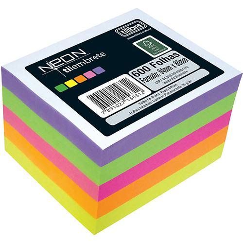 Papel Lembrete 600 Folhas Coloridas Neon, Tilibra