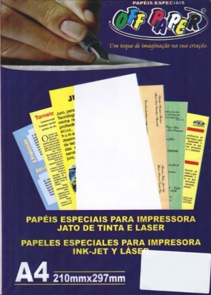 Papel Diplomata Branco A4 120g 50 folhas Off Paper