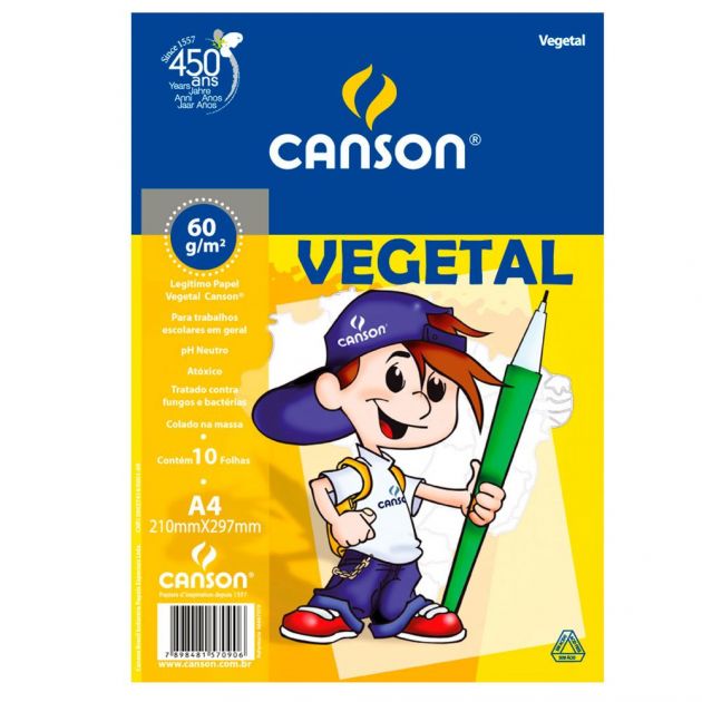 Papel Vegetal Canson A4 60g 10 Folhas Ref. 66667078