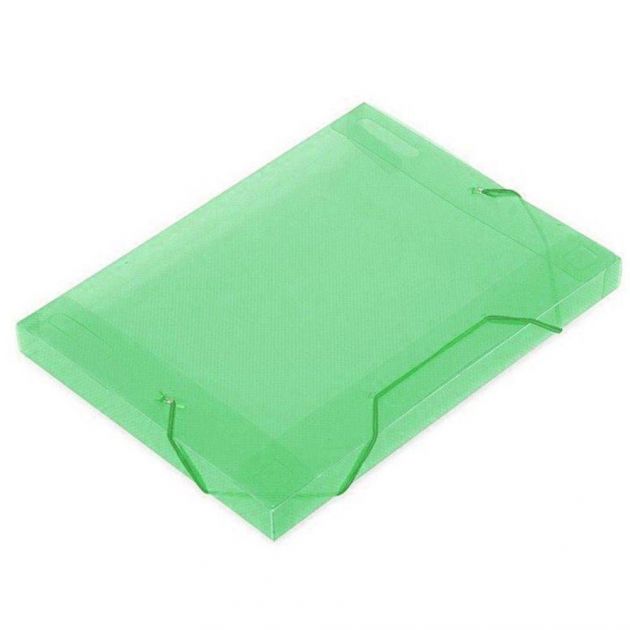 Pasta plástica c/aba e elástico, Soft,  tamanho ofício 2cm, POLIBRAS- Verde