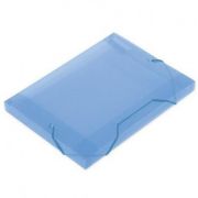 Pasta plástica c/aba e elástico, Soft,  tamanho ofício 2cm, POLIBRAS- Azul