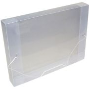 Pasta Plástica com aba e Elástico, Soft,  Tamanho Ofício 4cm, POLIBRAS - Cristal