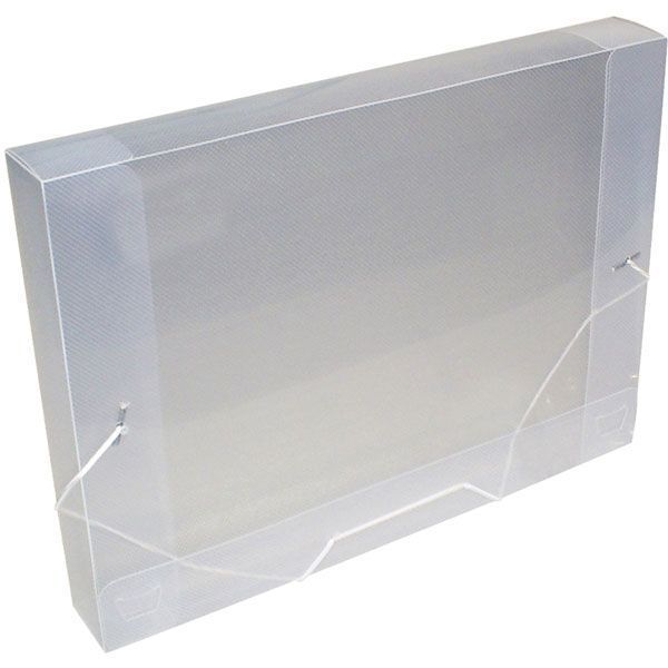 Pasta Plástica com aba e Elástico, Soft,  Tamanho Ofício 4cm, POLIBRAS - Cristal