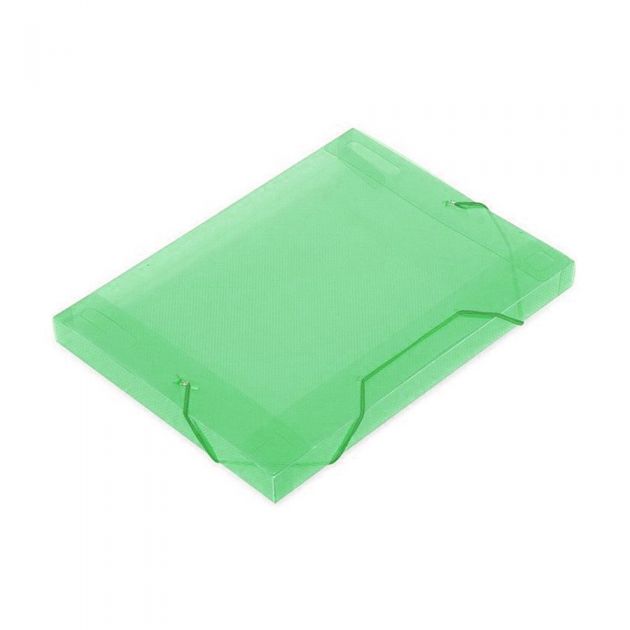 Pasta Plástica c/aba e elástico, Soft, tamanho Semi Ofício 2cm, POLIBRAS - Verde
