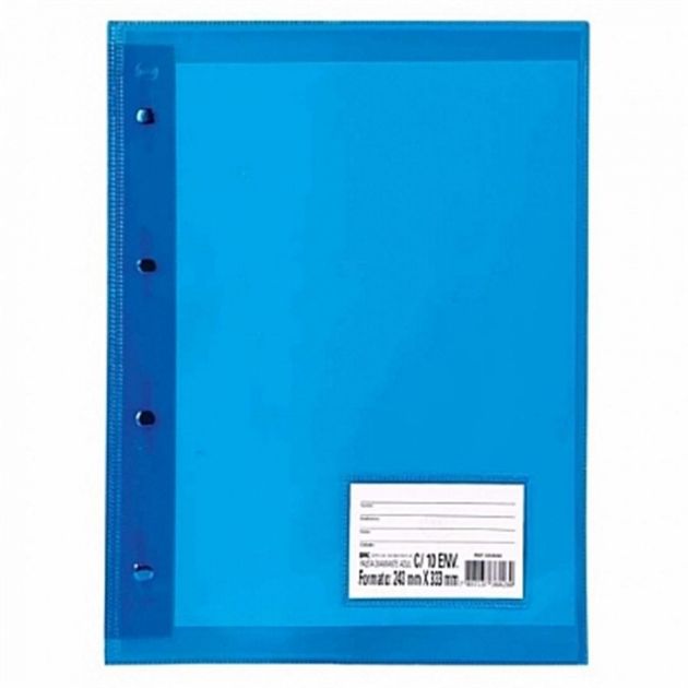 Pasta Catálogo Ofício com 10 sacos plásticos Diamante Ref.5028 , DAC - Azul