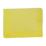Pasta plástica c/aba, elástico de silicone, transparente texturizada tamanho ofício 2cm  YES Amarela