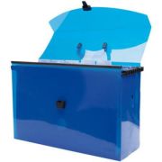 Arquivo Plástico tipo Maleta p/ pasta suspensa + 10 pastas suspensas Kraft DELLO 0317 - Azul