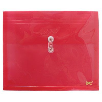 Pasta Plástica Envelope Porta Documento, Vai e Vem, tamanho A4 Horizontal DAC - Vermelho