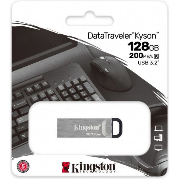 Pen Drive 128 GB Kingston DTKN/128GB Prata