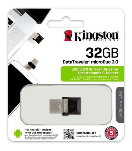 Pen Drive 32gb Kingston DT Microduo 3.0 OTG Smartphone