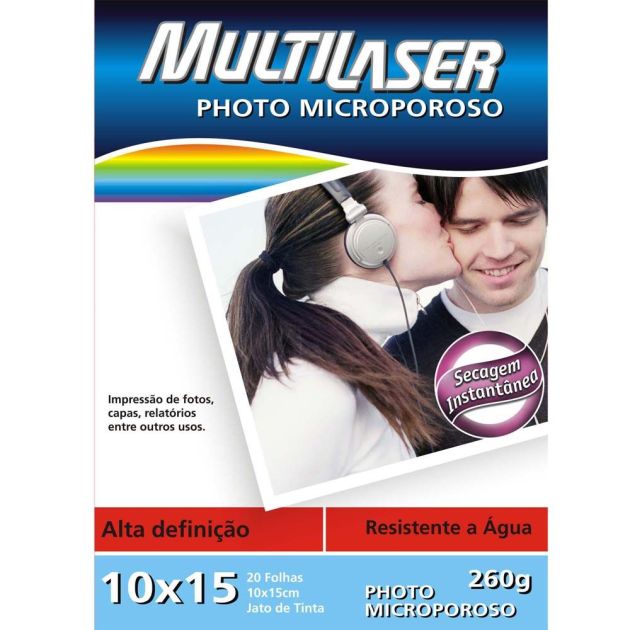 Papel Fotográfico 10x15 20 Folhas 260g PE017 Microporoso Branco