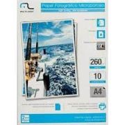 Papel Fotográfico A4 260g Microporoso Branco High Quality com 10 folhas PE018 Multilaser