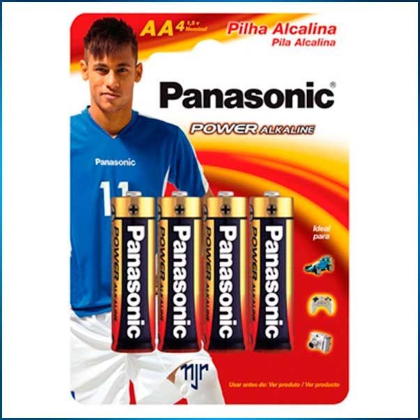 Pilha Alcalina Pequena AA Panasonic com 4 Unidades