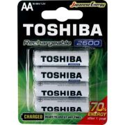Pilha Recarregavel AA 2600 Mah Toshiba com 4 Unidades