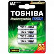 Pilha Recarregavel AAA 950 Mah Toshiba com 4 Unidades