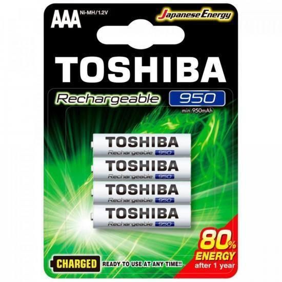 Pilha Recarregavel AAA 950 Mah Toshiba com 4 Unidades