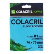 Recados Adesivos 76x 76 1BL 100 Folhas Colacril Azul