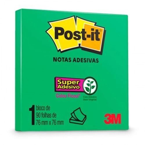 Recado Adesivo Post-it 76mm x 76mm, 90 Folhas 3M - Verde Limão