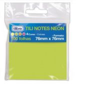 Recado Adesivo 76mm x 76mm, 4 cores, 100 folhas cada, Tili Notes, TILIBRA - Cores Neon