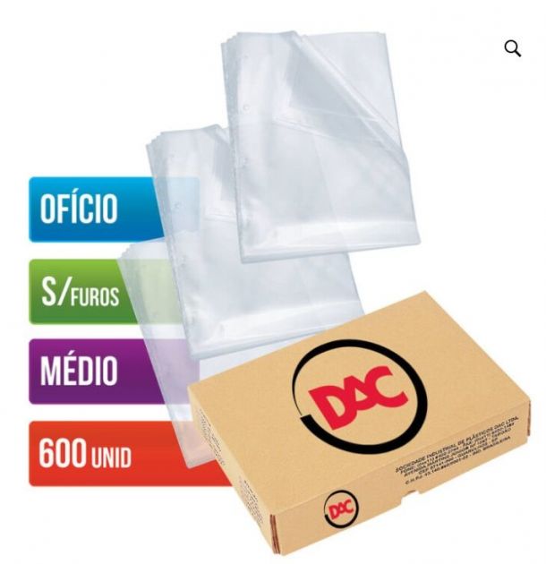 Saco Plástico Refil Ofício sem Furo com 600 Unidades Espessura 10mm (Médio) Dac