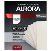 Refil para Plastificação 80mm x 110mm Pacote com 100 unidades 125 Micras/0,05mm espessura Aurora