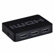 Switch HDMI 3 portas mini hub USB