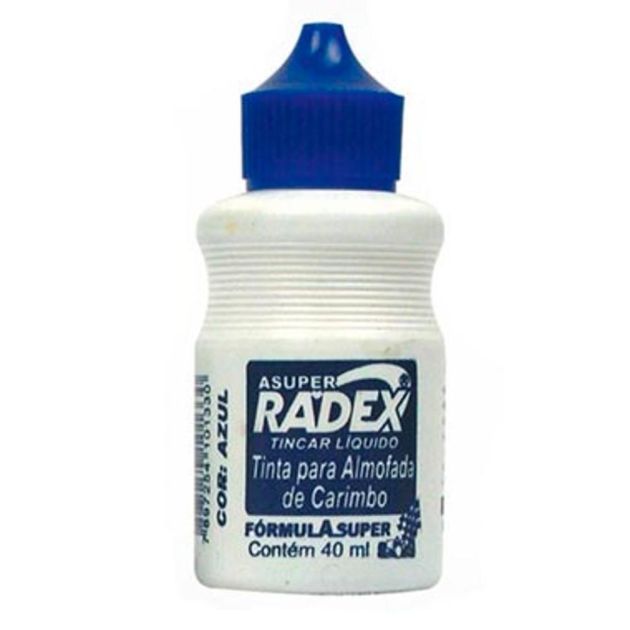 Tinta para Carimbo Radex 40ml Tincar Azul para Almofada