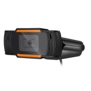 Webcam HD 720P com Microfone Office Preta e Laranja